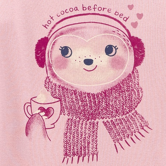 Carter’s sloth polka dot pajama set hot coco before bed red pink long sleeve - Picture 2 of 6